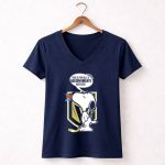 Snoopy and Vegas Golden Knights Haters Funny Hockey Theme 5 Womens V Neck.jpg
