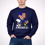 Snoopy and Woodstock America Flag Peanuts Movie 3 Sweatshirt