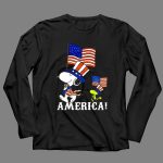 Snoopy and Woodstock America Flag Peanuts Movie 4 Long Sleeves
