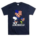Snoopy and Woodstock America Flag Peanuts Movie T Shirt 7