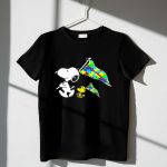 Snoopy and Woodstock Autism Awareness Puzzle Flags 1 T Shirt