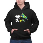 Snoopy and Woodstock Autism Awareness Puzzle Flags 2 Hoodie