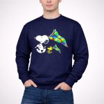 Snoopy and Woodstock Autism Awareness Puzzle Flags 3 Sweatshirt