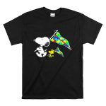 Snoopy and Woodstock Autism Awareness Puzzle Flags T Shirt 6