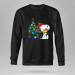 Snoopy and Woodstock Celebrating Christmas by the Tree 9 Sweatshirt 1.jpg