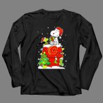 Snoopy and Woodstock Celebrating Christmas with Calgary Flames 4 Long Sleeves.jpg