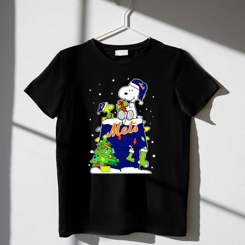 Snoopy And Woodstock Christmas Mets Fans Delight 1 T Shirt