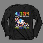 Snoopy and Woodstock Detroit Lions Autism its ok to be different 4 Long Sleeves