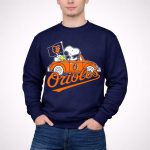Snoopy and Woodstock Driving Baltimore Orioles Car with Flag 3 Sweatshirt