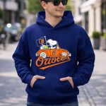 Snoopy and Woodstock Driving Baltimore Orioles Car with Flag 8 Hoodie