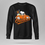 Snoopy and Woodstock Driving Baltimore Orioles Car with Flag 9 Sweatshirt