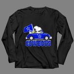 Snoopy and Woodstock Driving Car Cowboys Flag 4 Long Sleeves