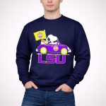 Snoopy and Woodstock Driving Purple LSU Car with Flag 3 Sweatshirt 1.jpg