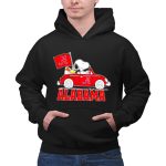 Snoopy and Woodstock Driving Red Car Alabama Crimson Tide Flag 2 Hoodie