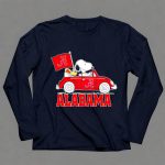 Snoopy and Woodstock Driving Red Car Alabama Crimson Tide Flag 6 Long Sleeves