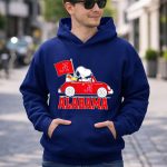 Snoopy and Woodstock Driving Red Car Alabama Crimson Tide Flag 8 Hoodie