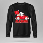 Snoopy and Woodstock Driving Red Car Alabama Crimson Tide Flag 9 Sweatshirt