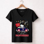 Snoopy and Woodstock Driving car just a girl who lover fall and love Florida Panthers 7 Womens V Neck.jpg