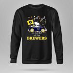Snoopy and Woodstock Driving car just a girl who lover fall and love Milwaukee Brewers 9 Sweatshirt.jpg