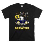Snoopy and Woodstock Driving car just a girl who lover fall and love Milwaukee Brewers T Shirt 6.jpg