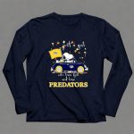 Snoopy and Woodstock Driving car just a girl who lover fall and love Nashville Predators 6 Long Sleeves.jpg