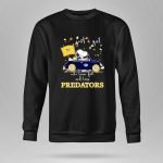 Snoopy and Woodstock Driving car just a girl who lover fall and love Nashville Predators 9 Sweatshirt.jpg