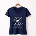 Snoopy and Woodstock Driving car just a girl who lover fall and love Oakland Athletics 5 Womens V Neck.jpg