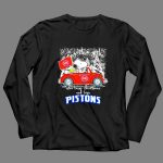 Snoopy and Woodstock Just a Girl Who Loves Christmas and Detroit Pistons 4 Long Sleeves