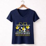 Snoopy and Woodstock Peanuts The One Where We Root For Notre Dame Fighting Irish 5 Womens V Neck.jpg