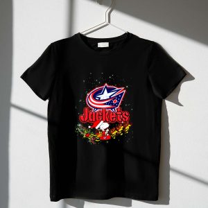 Snoopy and Woodstock Santa Christmas Columbus Blue Jackets 1 T Shirt.jpg