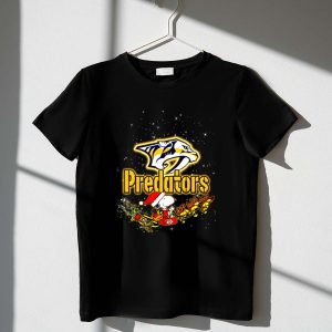 Snoopy and Woodstock Santa Christmas Nashville Predators 1 T Shirt.jpg
