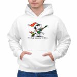 Snoopy and Woodstock Santa Rocking Guitars Tis The Season to Rock 2 Hoodie 1.jpg