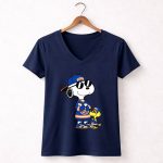 Snoopy and Woodstock Wear Clothing New York Islanders 5 Womens V Neck.jpg