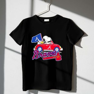 Snoopy And Woodstock Driving Car Atlanta Braves Shirt