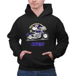 Snoopy and Woodstock driving motorbike Baltimore Ravens 2 Hoodie
