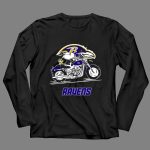 Snoopy and Woodstock driving motorbike Baltimore Ravens 4 Long Sleeves