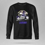 Snoopy and Woodstock driving motorbike Baltimore Ravens 9 Sweatshirt