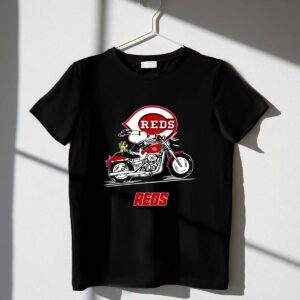 Snoopy And Woodstock Driving Motorbike Cincinnati Reds Shirt