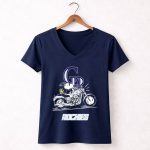 Snoopy and Woodstock driving motorbike Colorado Rockies 5 Womens V Neck.jpg