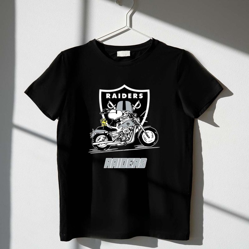 Snoopy And Woodstock Driving Motorbike Las Vegas Raiders 1 T Shirt