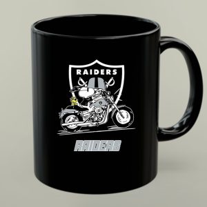 Snoopy and Woodstock driving motorbike Las Vegas Raiders 1 mug.jpg