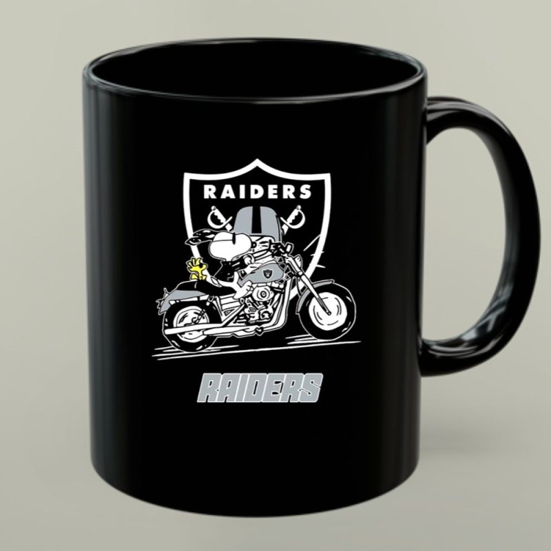 Snoopy And Woodstock Driving Motorbike Las Vegas Raiders 1 Mug.jpg