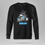 Snoopy and Woodstock driving motorbike Miami Marlins 9 Sweatshirt.jpg