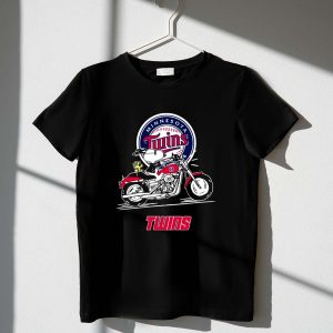Snoopy And Woodstock Driving Motorbike Minnesota Twins Shirt