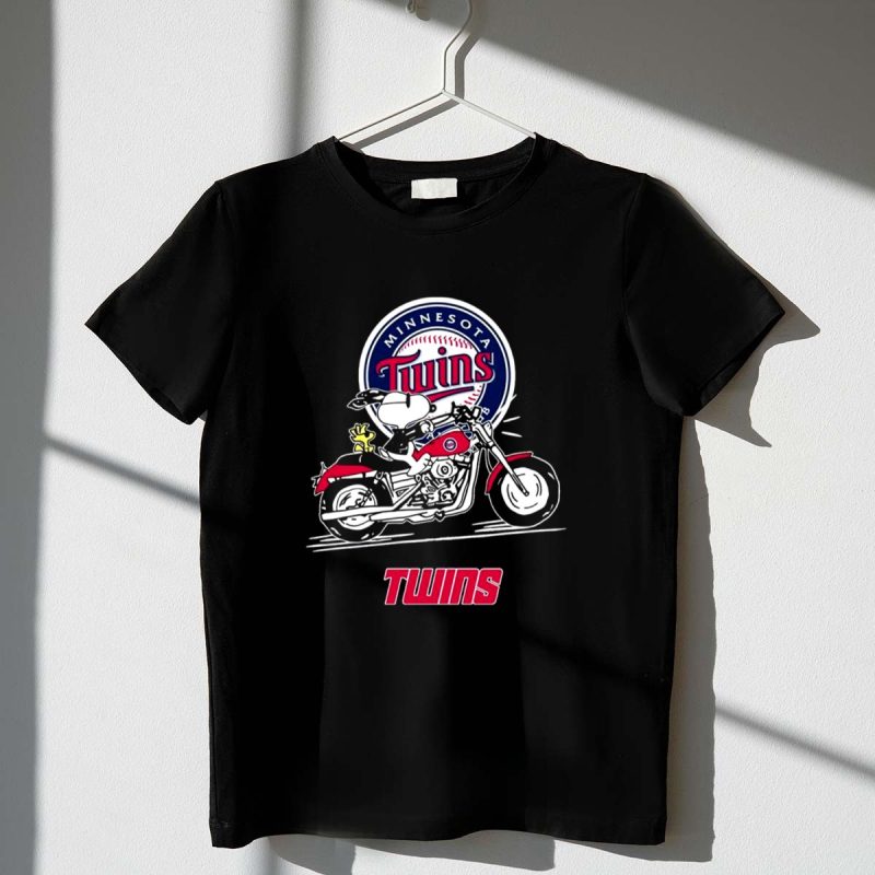 Snoopy And Woodstock Driving Motorbike Minnesota Twins 1 T Shirt