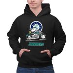 Snoopy and Woodstock driving motorbike Seattle Mariners 2 Hoodie.jpg