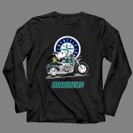 Snoopy and Woodstock driving motorbike Seattle Mariners 4 Long Sleeves.jpg