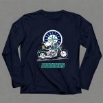Snoopy and Woodstock driving motorbike Seattle Mariners 6 Long Sleeves.jpg