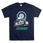 Snoopy and Woodstock driving motorbike Seattle Mariners T Shirt 7.jpg
