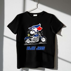 Snoopy and Woodstock driving motorbike Toronto Blue Jays 1 T Shirt.jpg